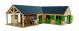 Kids Globe horse stable with 3 boxes and storage room 1:24 brown 610211
