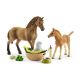 Schleich 42432 Baby animal grooming set & Quarter horse with puppy