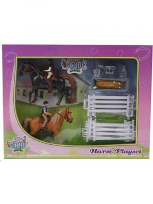 Kids Globe playset 2 horses with riders and accessories 640072