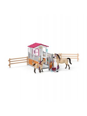 Schleich 42369 Horse stall with Arab horses and groom