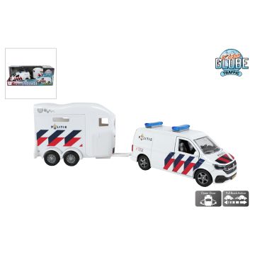 Kids Globe VW Transporter Police with Cheval Liberté horse trailer NL 28.5 cm 520494