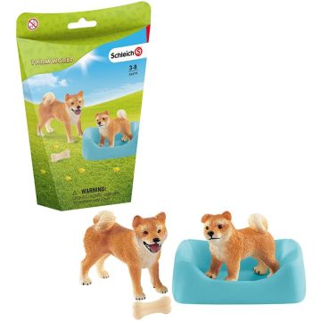 Schleich Farm World Shiba Inu mother and puppy 42479