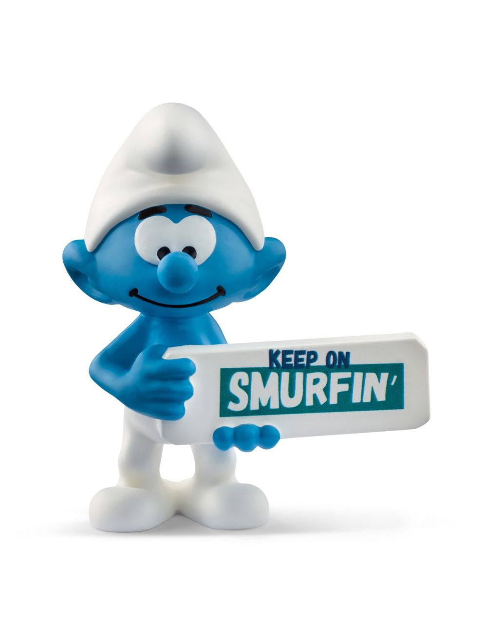 Schleich Smurfs Smurf with Sign Keep on Smurfin 20843