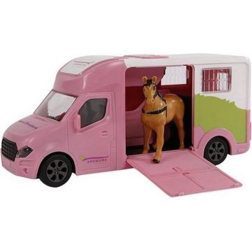 Kids Globe Anemone horse truck die cast light sound pink 20cm 510212