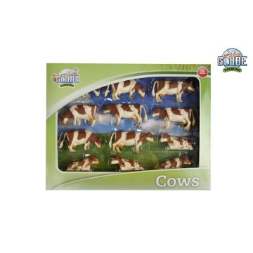 Kids Glober Farming Cows red lying and standing, 12 pieces 1:32 571968