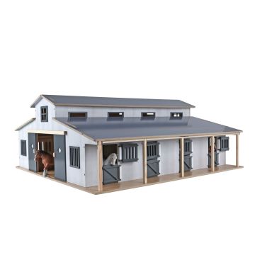 Kids Globe Horse Stable with 7 Stalls and Pasture 1:24