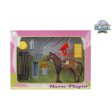 Kids Globe Horses Play set with horse and accessories 13cm 640120