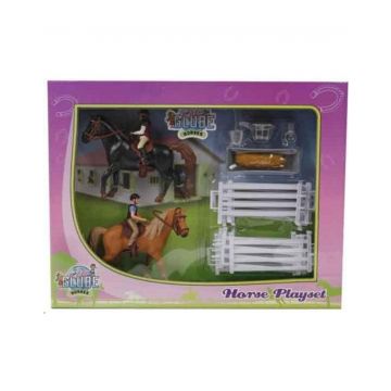 Kids Globe playset 2 horses with riders and accessories 640072