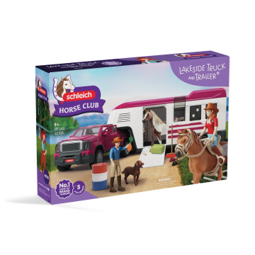 Schleich Horse Club Pick-up with large horse trailer 42705