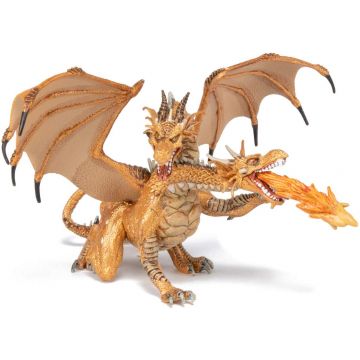 Papo Fantasy & Heroes Two headed dragon gold 38938