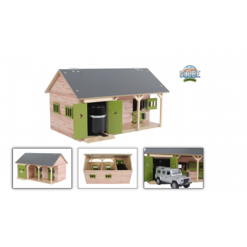 Kids Globe Farming Paardenstal met 2 boxen en berging 1:32 610249