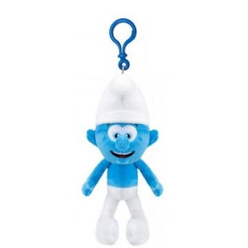 Plush smurf with clip - Classic smurf - 12 cm
