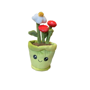 Take me home plant pluche aardbeienplant Groen 23 cm 660662