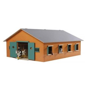 Kids Globe Horse stable Wood Brown 1:24 with 7 boxes 610595