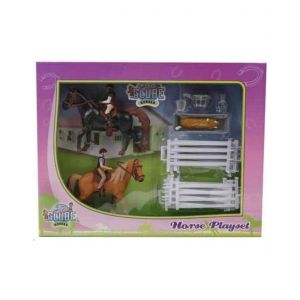 Kids Globe playset 2 horses with riders and accessories 640072