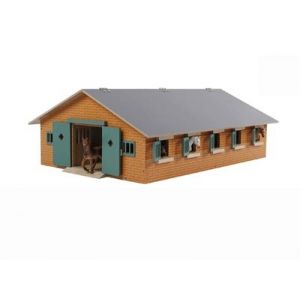 Kids Globe Horse stable Wood Brown 1:32 with 9 boxes 610544