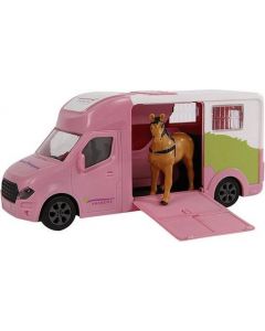 Kids Globe Anemone horse truck die cast light sound pink 20cm 510212