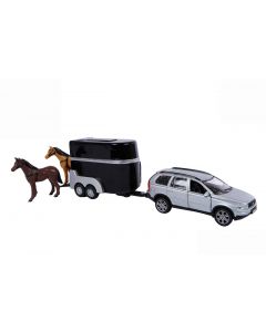 Kids Globe Mitsubishi with horse trailer die cast pink 27cm 520124