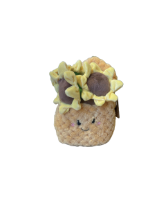 Take me home plant pluche bloemenmand Geel 18 cm 660671